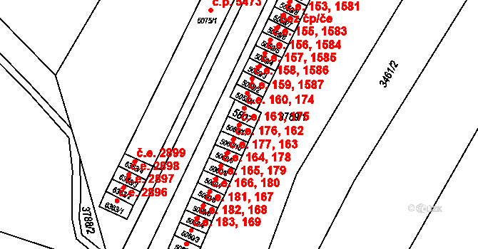 Zlín 161,175 na parcele st. 5060/11 v KÚ Zlín, Katastrální mapa