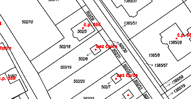 Proboštov 41879856 na parcele st. 502/6 v KÚ Proboštov u Teplic, Katastrální mapa