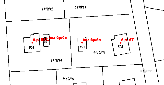 Rtyně v Podkrkonoší 42701856 na parcele st. 1478 v KÚ Rtyně v Podkrkonoší, Katastrální mapa