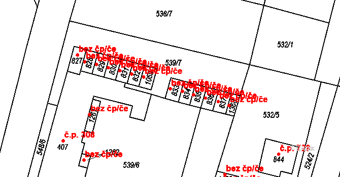 Libochovice 43499856 na parcele st. 833 v KÚ Libochovice, Katastrální mapa