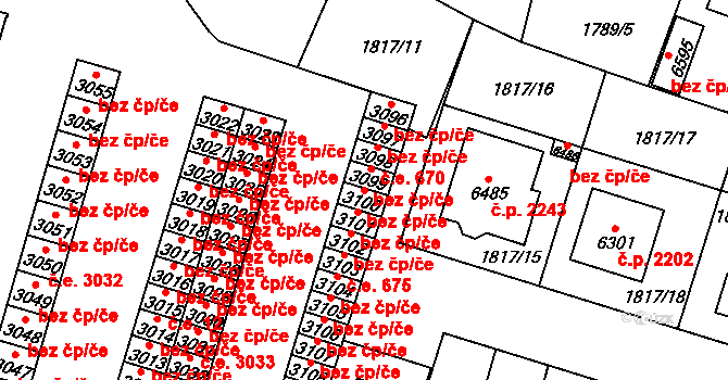 Cheb 44674856 na parcele st. 3100 v KÚ Cheb, Katastrální mapa