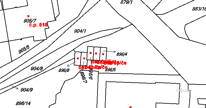 Brno 45600856 na parcele st. 896/4 v KÚ Horní Heršpice, Katastrální mapa