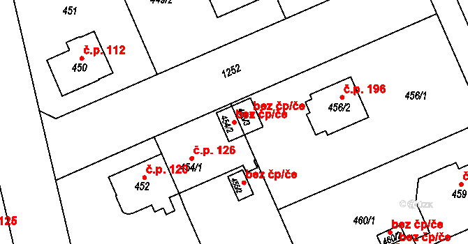 Plzeň 46462856 na parcele st. 454/2 v KÚ Hradiště u Plzně, Katastrální mapa