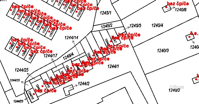 Liberec 47000856 na parcele st. 1244/4 v KÚ Ruprechtice, Katastrální mapa