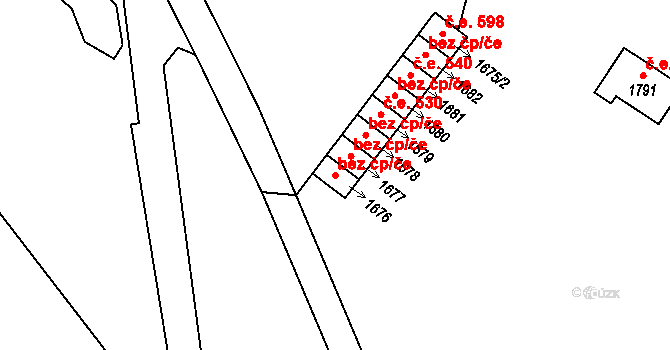 Jedovnice 48360856 na parcele st. 1676 v KÚ Jedovnice, Katastrální mapa