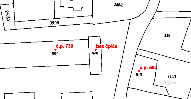 Luby 48603856 na parcele st. 948 v KÚ Luby I, Katastrální mapa