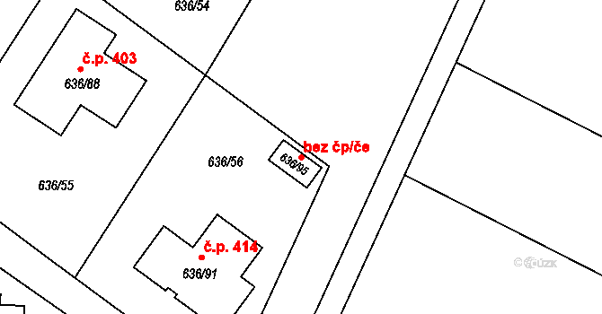 Plzeň 80731856 na parcele st. 636/95 v KÚ Červený Hrádek u Plzně, Katastrální mapa