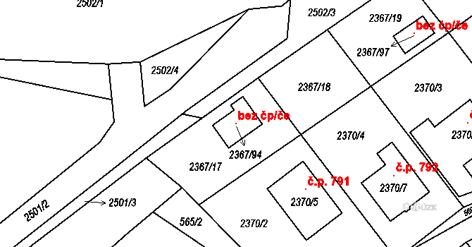 Studénka 119324857 na parcele st. 2367/94 v KÚ Butovice, Katastrální mapa