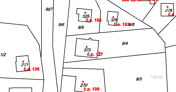 Sedlčánky 127, Čelákovice na parcele st. 373 v KÚ Sedlčánky, Katastrální mapa