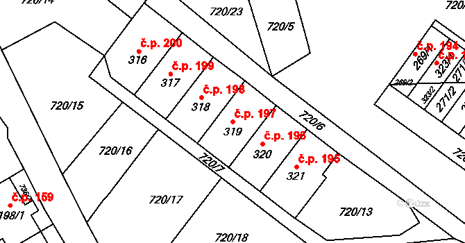 Pilníkov 197 na parcele st. 319 v KÚ Pilníkov I, Katastrální mapa