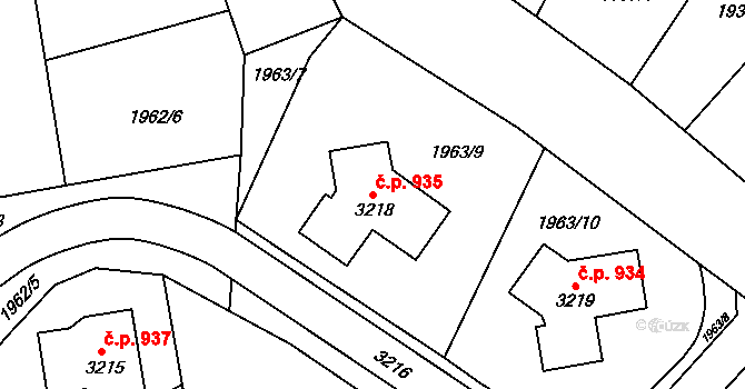 Pod Cvilínem 935, Krnov na parcele st. 3218 v KÚ Opavské Předměstí, Katastrální mapa