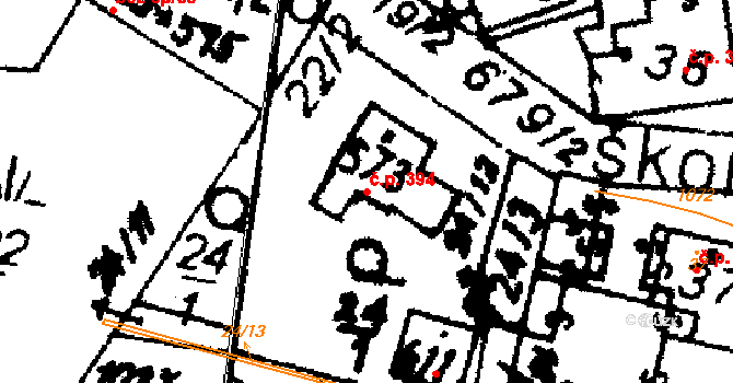 Nasavrky 394 na parcele st. 573 v KÚ Nasavrky, Katastrální mapa