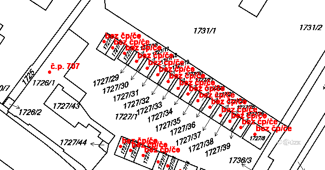 Tachov 38324857 na parcele st. 1727/19 v KÚ Tachov, Katastrální mapa