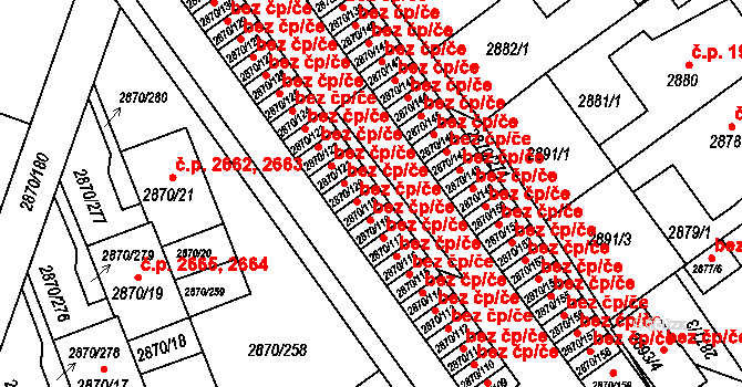 Teplice 40985857 na parcele st. 2870/119 v KÚ Teplice, Katastrální mapa