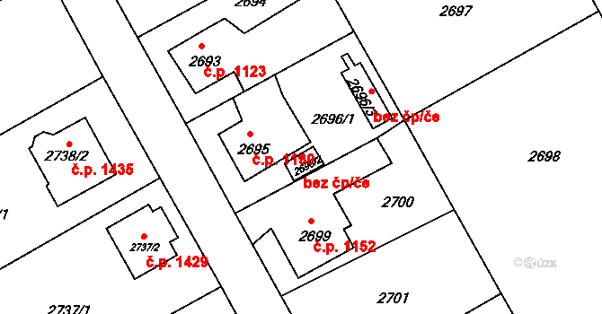 Děčín 42026857 na parcele st. 2696/2 v KÚ Děčín, Katastrální mapa