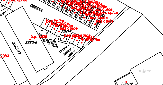 Přerov 43357857 na parcele st. 3383/66 v KÚ Přerov, Katastrální mapa