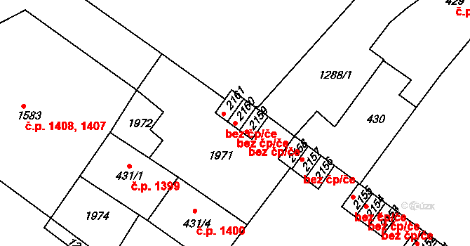 Brandýs nad Labem-Stará Boleslav 43502857 na parcele st. 2160 v KÚ Brandýs nad Labem, Katastrální mapa