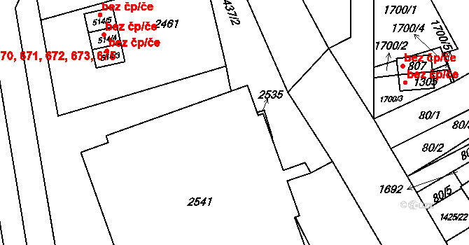 Svitavy 46401857 na parcele st. 589 v KÚ Čtyřicet Lánů, Katastrální mapa