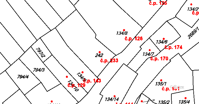 Zlechov 233 na parcele st. 242 v KÚ Zlechov, Katastrální mapa