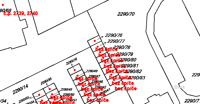 Opava 49016857 na parcele st. 2290/78 v KÚ Opava-Předměstí, Katastrální mapa