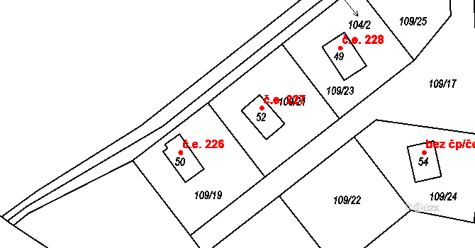 Žebrákov 227, Kovářov na parcele st. 52 v KÚ Žebrákov u Zahořan, Katastrální mapa