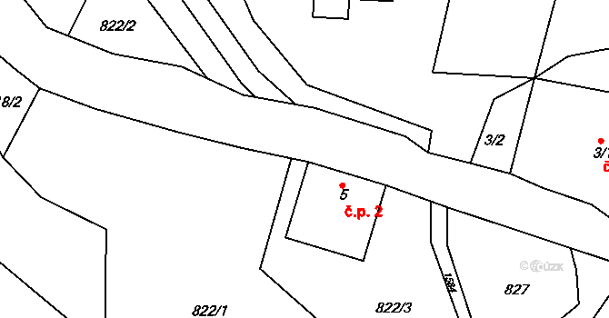 Bítouchov 2, Semily na parcele st. 5 v KÚ Bítouchov u Semil, Katastrální mapa