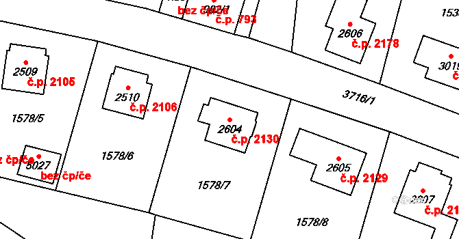 Dvůr Králové nad Labem 2130 na parcele st. 2604 v KÚ Dvůr Králové nad Labem, Katastrální mapa
