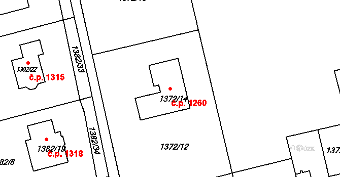 Kylešovice 1260, Opava na parcele st. 1372/14 v KÚ Kylešovice, Katastrální mapa