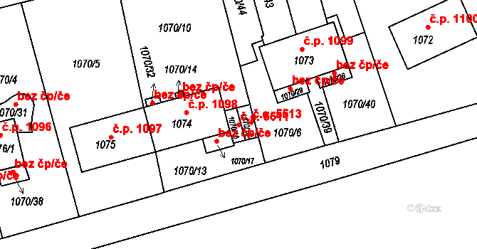 Kadaň 5511 na parcele st. 1070/15 v KÚ Kadaň, Katastrální mapa