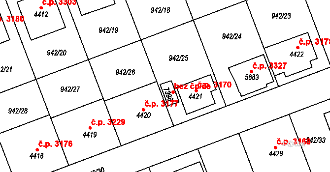 Hodonín 38894858 na parcele st. 7396 v KÚ Hodonín, Katastrální mapa