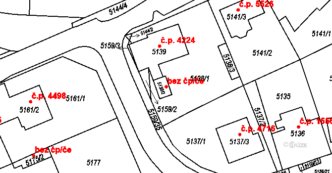 Chomutov 39102858 na parcele st. 5138/2 v KÚ Chomutov I, Katastrální mapa