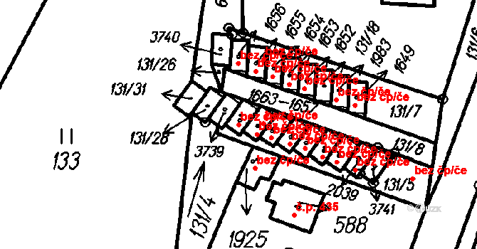 Čeladná 40316858 na parcele st. 1663 v KÚ Čeladná, Katastrální mapa