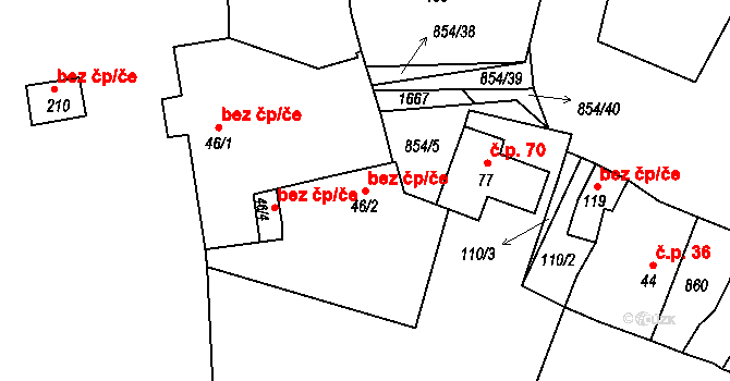 Pikárec 40698858 na parcele st. 46/2 v KÚ Pikárec, Katastrální mapa