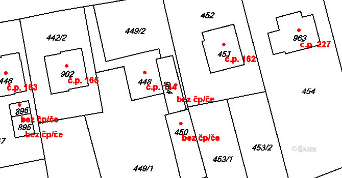 Stěbořice 41259858 na parcele st. 964 v KÚ Stěbořice, Katastrální mapa