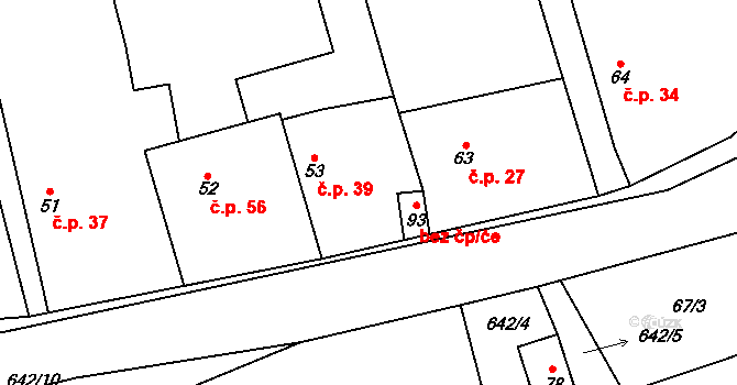 Černíny 41514858 na parcele st. 93 v KÚ Bahno, Katastrální mapa