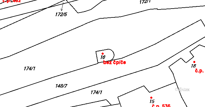 Bohuňovice 41676858 na parcele st. 16 v KÚ Trusovice, Katastrální mapa