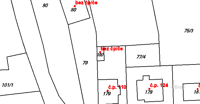 Senička 42069858 na parcele st. 180 v KÚ Senička, Katastrální mapa
