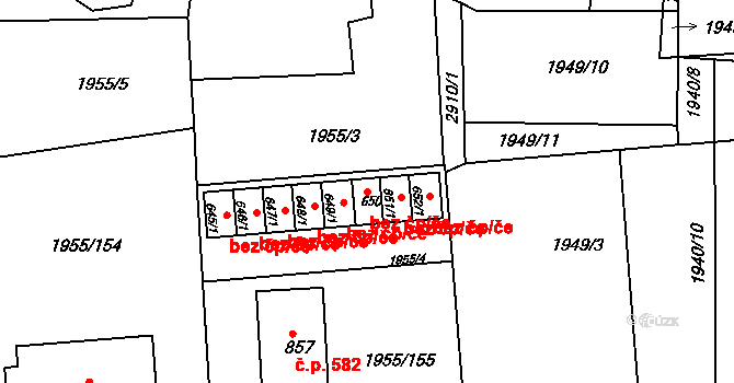 Černilov 43273858 na parcele st. 650 v KÚ Černilov, Katastrální mapa