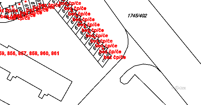 Třebíč 44135858 na parcele st. 6112 v KÚ Třebíč, Katastrální mapa