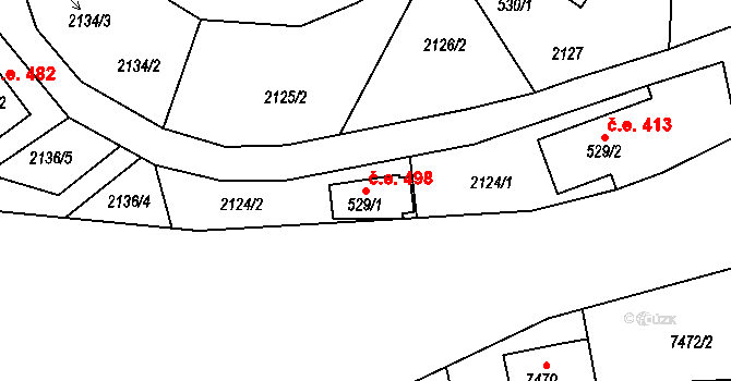 Josefův Důl 44193858 na parcele st. 529/1 v KÚ Antonínov, Katastrální mapa