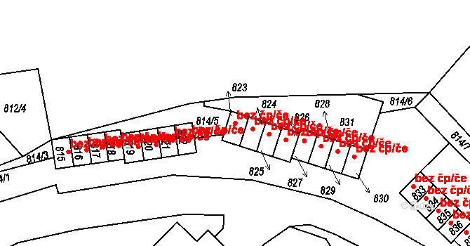 Komárov 46988858 na parcele st. 823 v KÚ Komárov u Hořovic, Katastrální mapa