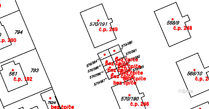 Žďár nad Sázavou 47086858 na parcele st. 570/384 v KÚ Zámek Žďár, Katastrální mapa
