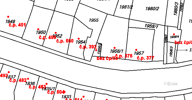 Děčín 48313858 na parcele st. 1956/2 v KÚ Děčín, Katastrální mapa