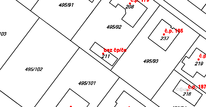 Vrbová Lhota 49204858 na parcele st. 211 v KÚ Vrbová Lhota, Katastrální mapa