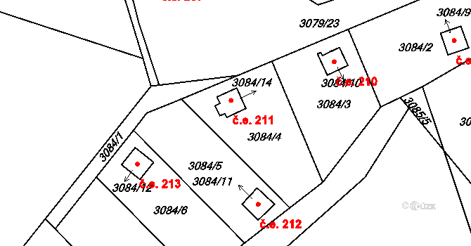 Chotěboř 211 na parcele st. 3084/14 v KÚ Chotěboř, Katastrální mapa