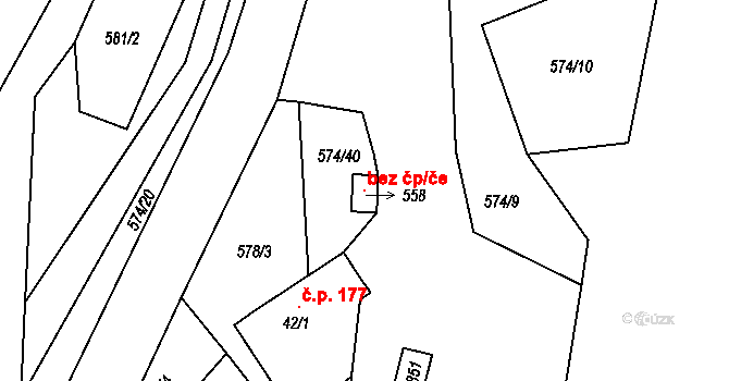 Trstěnice 118189859 na parcele st. 558 v KÚ Trstěnice u Litomyšle, Katastrální mapa