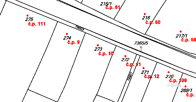 Telč-Štěpnice 10, Telč na parcele st. 273 v KÚ Telč, Katastrální mapa