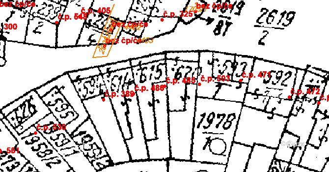 Lanžhot 485 na parcele st. 615 v KÚ Lanžhot, Katastrální mapa