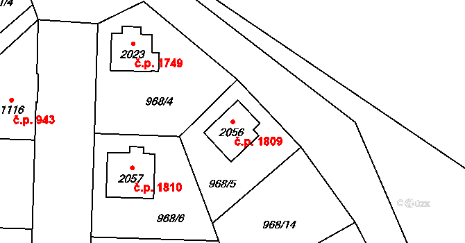 Dvůr Králové nad Labem 1809 na parcele st. 2056 v KÚ Dvůr Králové nad Labem, Katastrální mapa