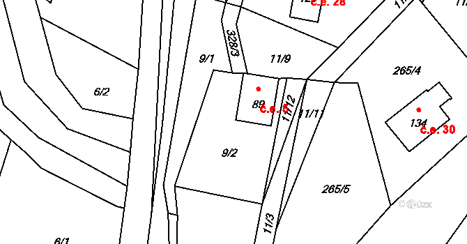 Chotěnov-Skláře 5, Mariánské Lázně na parcele st. 89 v KÚ Chotěnov u Mariánských Lázní, Katastrální mapa